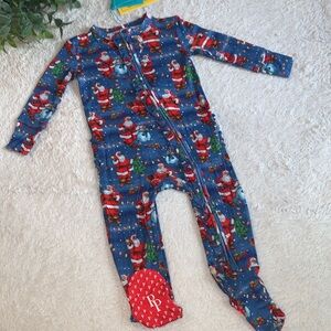 NWT Posh Peanut Ruffle Santa Claus Footie Holiday Christmas